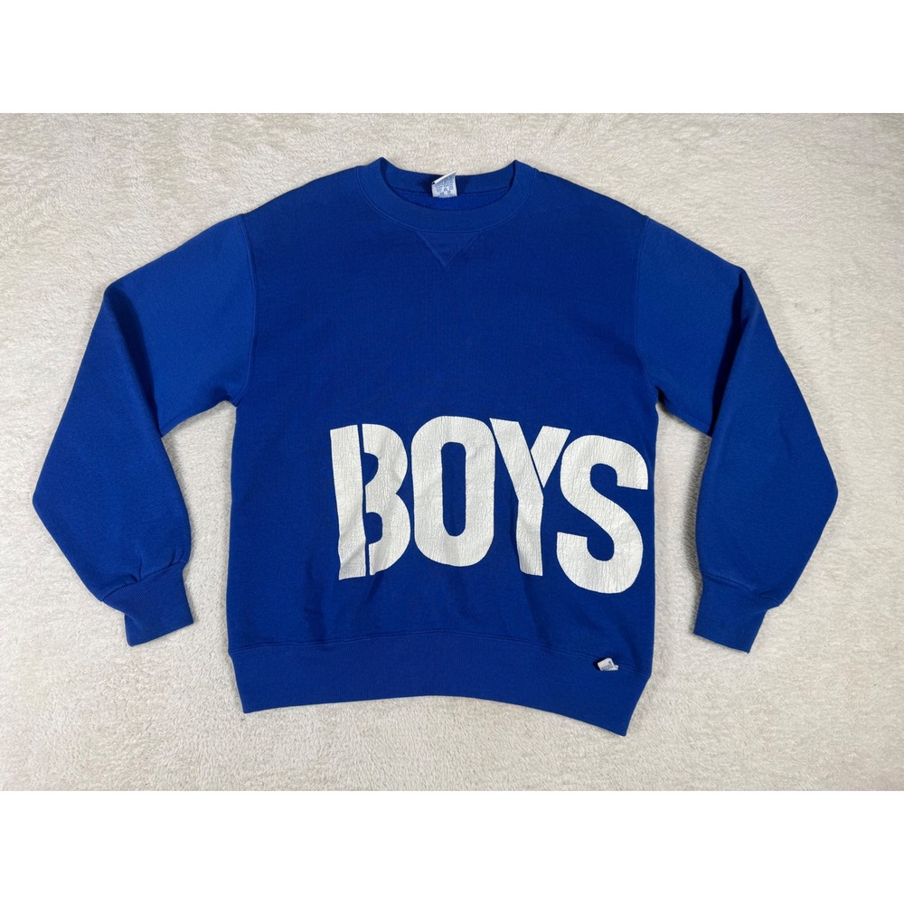 Russell Athletic Sweatshirt Mens M Blue Good Boys Town Vintage 90s Graphic USA